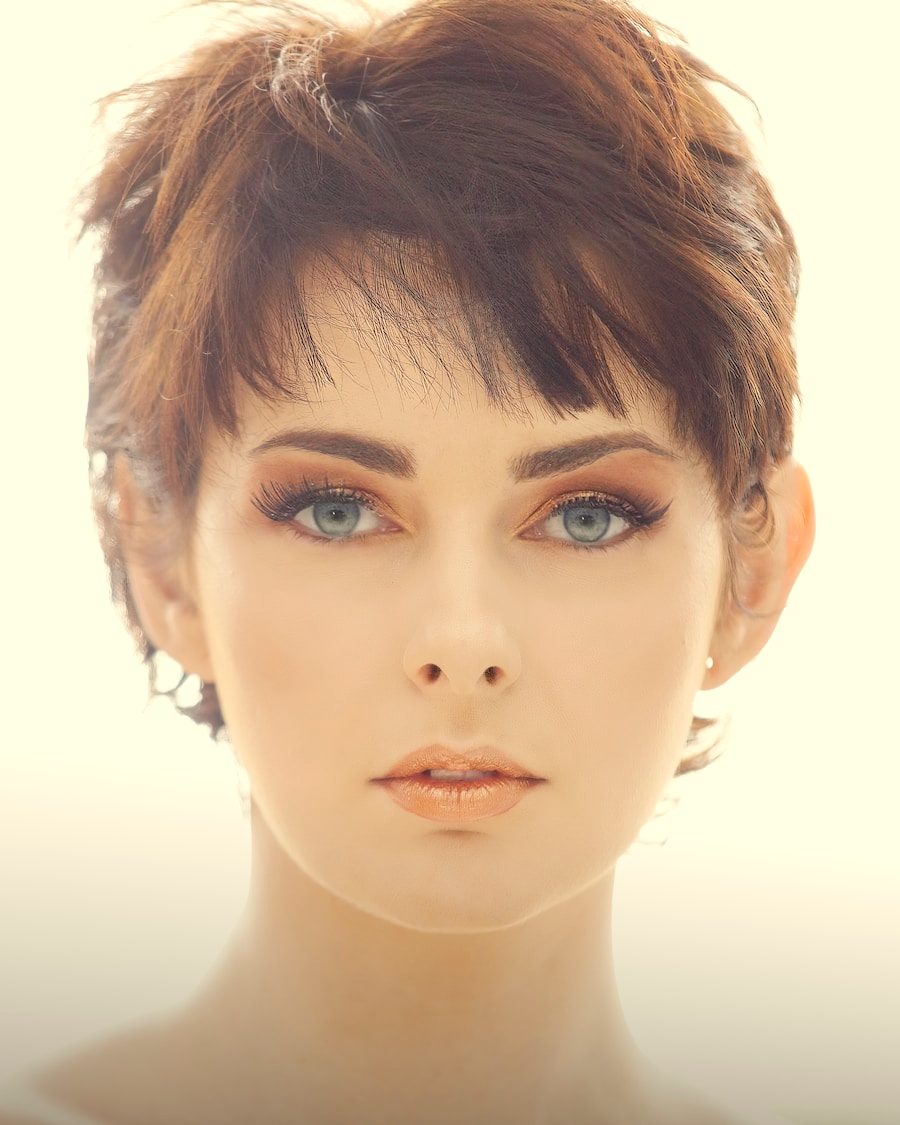 Chestnut pixie crop, textured finish